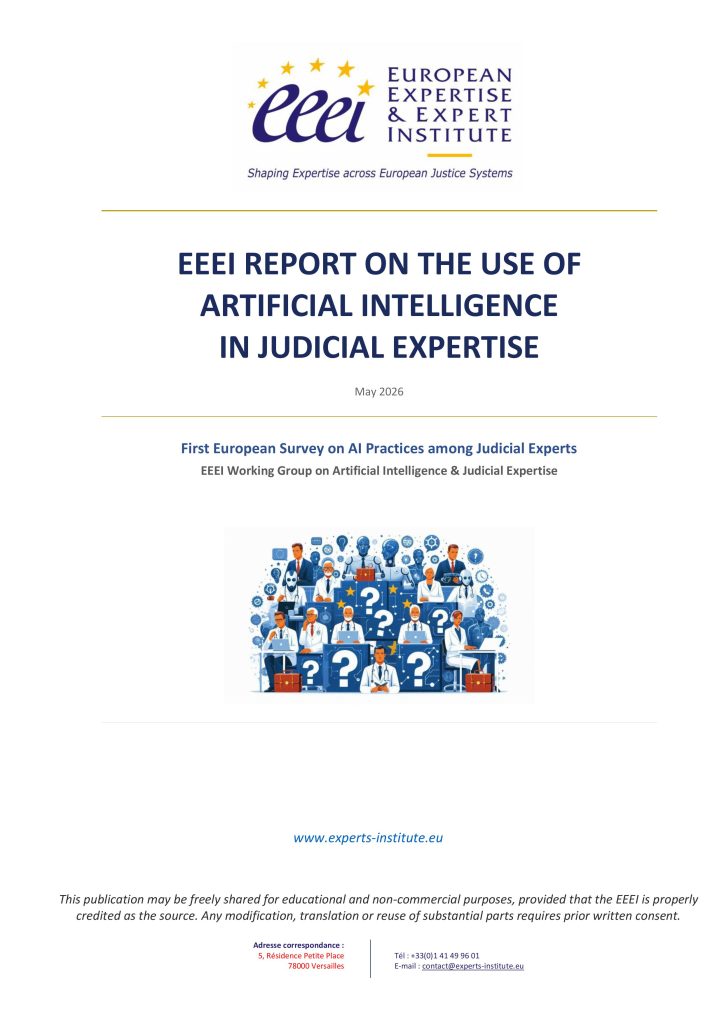 Cover of the report on the use of artificial intelligence in judicial expertise